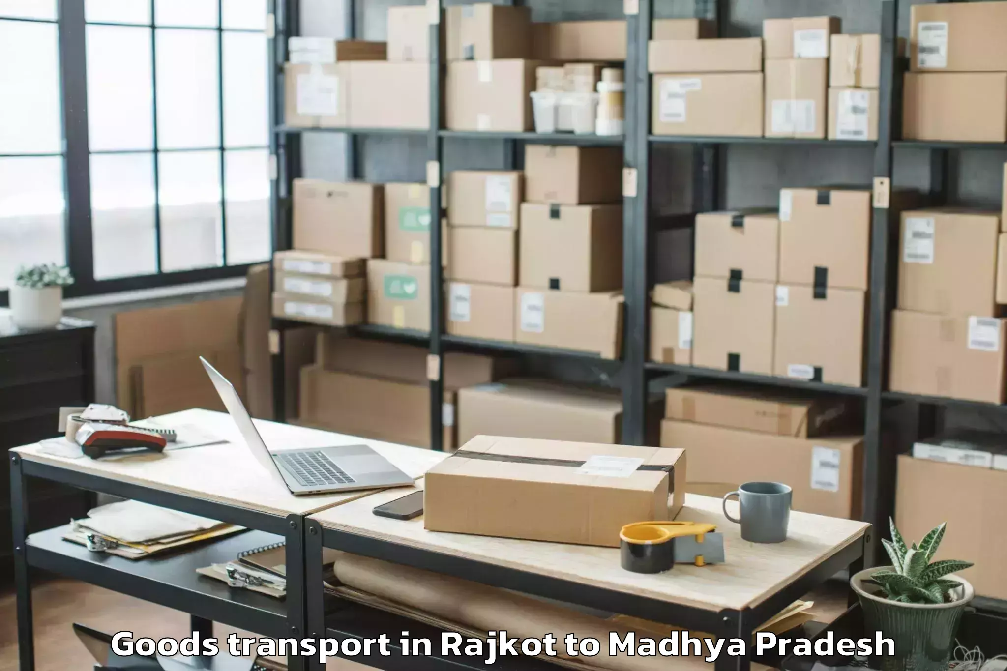 Hassle-Free Rajkot to Sehore Goods Transport